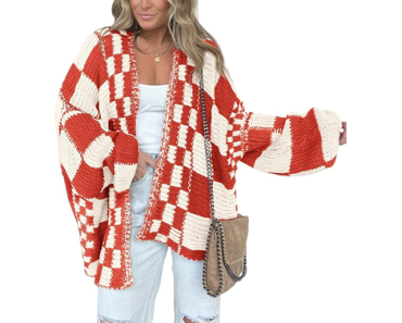 Long Sleeve Open Front Chunky Knit Checkered Sweaters – Just $31.49! Long Sleeve Open Front Chunky Knit Checkered Sweaters – Just $31.49!