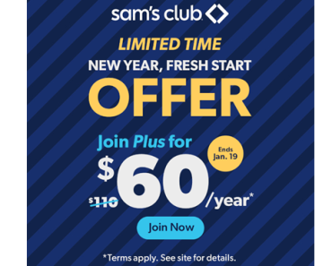 Join Sam’s Club Plus for just $60! Enjoy 100% of the Plus perks for $50 off.