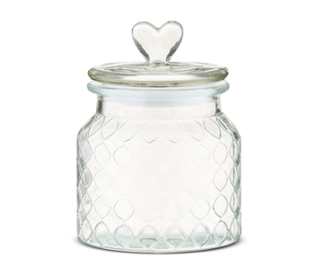 Clear Glass Jar with Lid and Heart-Shaped Knob, 6.25″ – Just $6.88! Clear Glass Jar with Lid and Heart-Shaped Knob, 6.25″ – Just $6.88!