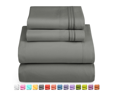 Nestl Bed Sheets Set, 1800 Series Deep Pocket 4 Piece, Luxury Soft Microfiber Queen Sheets Sets – Just $18.98!