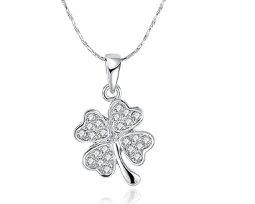 Platinum Plated Four Leaf Clover Pendant Necklace – Just $7.49!