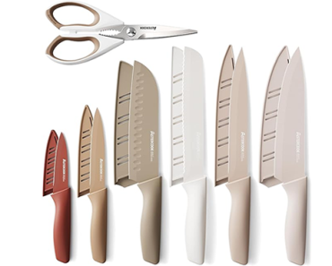 Astercook Knife Set, 13 Pieces Kitchen Knives Set with Healthy Anti-Rust Coating- Just $19.99!