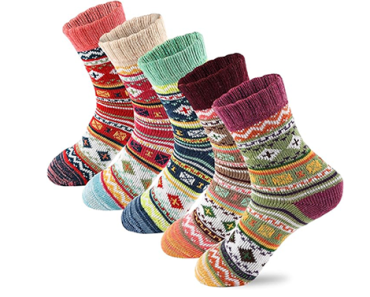 5 Pairs Vintage Style Warm Wool Crew Socks – Just $5.99!