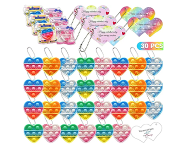 Pop Fidget Toys with Valentines Cards 30 Pack – Just $9.99! Valentine’s Day!