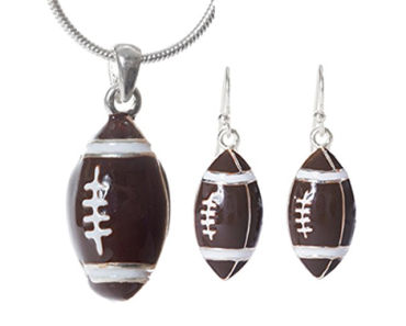 Football Pendant Necklace and Earrings Set – Just $9.80!