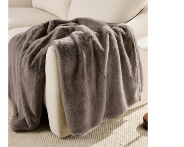 Better Homes & Gardens Grey Faux Fur Ultra Soft Luxury Oversized Throw – Just $9.97!