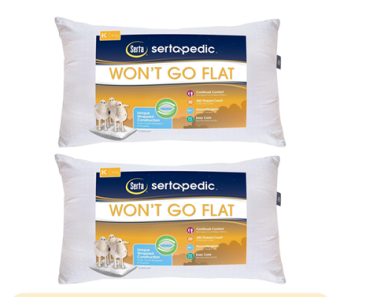 SertaPedic Won’t Go Flat King Pillow 2-Pack – Just $13.44!