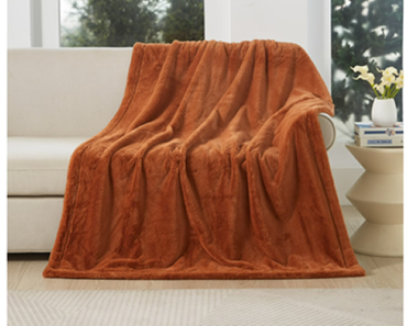 Cozy Haven Oversized Faux Fur Throw Blanket, Copper – Just $2.99!