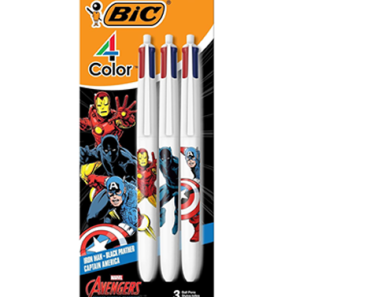 BIC 4 Color Marvel Avengers Retractable Ballpoint Pen, 3-Count Pack – Just $5.41!