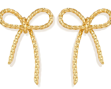 Gold Bow Stud Earrings – Just $6.99!