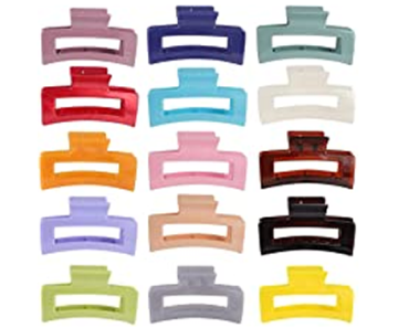 15 Pack Rectangle Hair Claw Clips – Just $8.99!