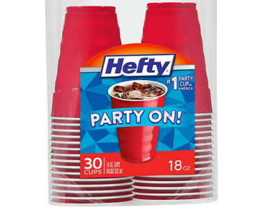 Hefty Party On Disposable Plastic Cups, Red, 18 Ounce, 30 Count – Just $4.26!
