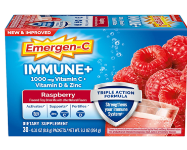 Emergen-C Immune+ Triple Action Immune Support Powder, Raspberry – 30 Count – Just $7.99!