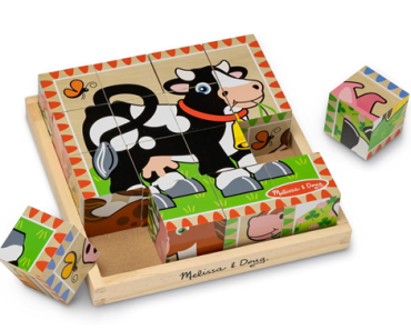 Melissa & Doug Farm Wooden Cube Puzzle With Storage Tray – 6 Puzzles in 1 – Just $8.79!