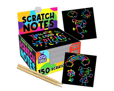 PURPLE LADYBUG 150 Rainbow Scratch Art Mini Notes – Just $5.59!