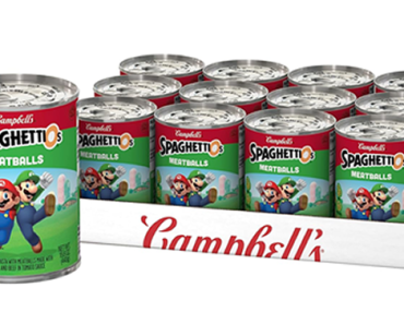 SpaghettiOs Super Mario Bros Canned Pasta with Meatballs – Pack of 12 – Just $13.97!