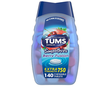 TUMS Smoothies Extra Strength Antacid Tablets, Berry Fusion – 140 Count – Just $4.99!